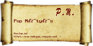 Pop Mátyás névjegykártya