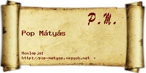 Pop Mátyás névjegykártya